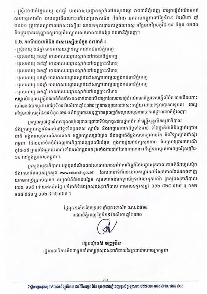 ព្រឹកនេះកម្ពុជា! ករណីជាសះស្បើយកូវីដ-១៩ ចំនួន ១៣ករណីបន្ថែមទៀតហើយ