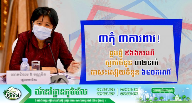 ឆ្លងច្រើនទៀតហើយ! ថ្ងៃនេះបន្តរកឃើញអ្នកឆ្លងថ្មីកូវីដ១៩ចំនួន ៩៦៦ករណី ខណ:ករណីស្លាប់មានចំនួនកើន ៣២នាក់ទៀតហើយ