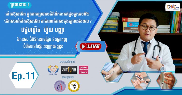 [វីដេអូ] Ep.11 ប្រធានបទ៖ អាំងស៊ុយលីន ក្នុងការព្យាបាលជំងឺទឹកនោមផ្អែមប្រភេទទី២